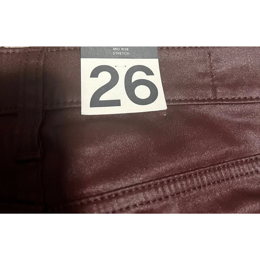 NWT GAP Mid Rise Vintage Slim Faux Leather Pants Brown Sz 2x26 R - Picture 4 of 9